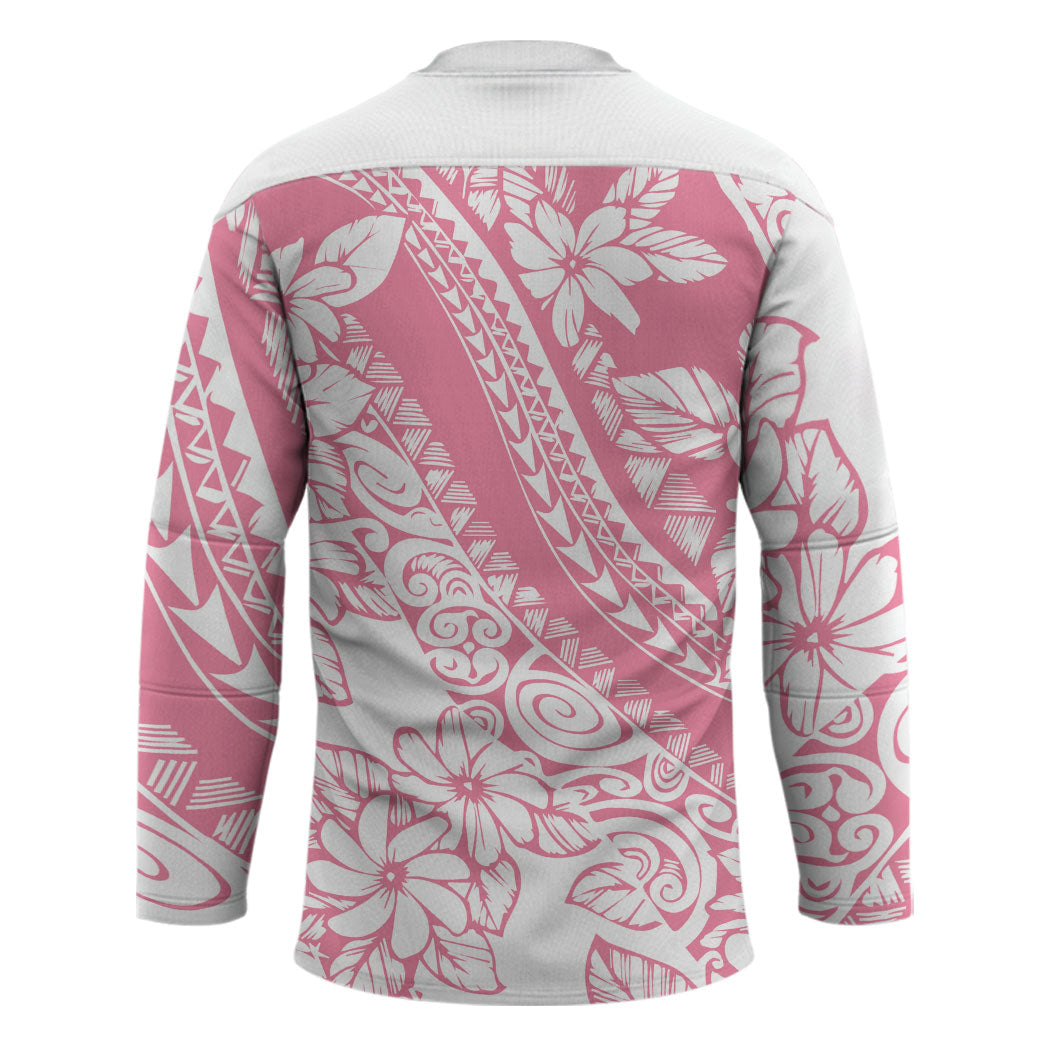 Polynesian Tiare Flower Pink Pastel Vibes Hockey Jersey LT14 - Polynesian Pride