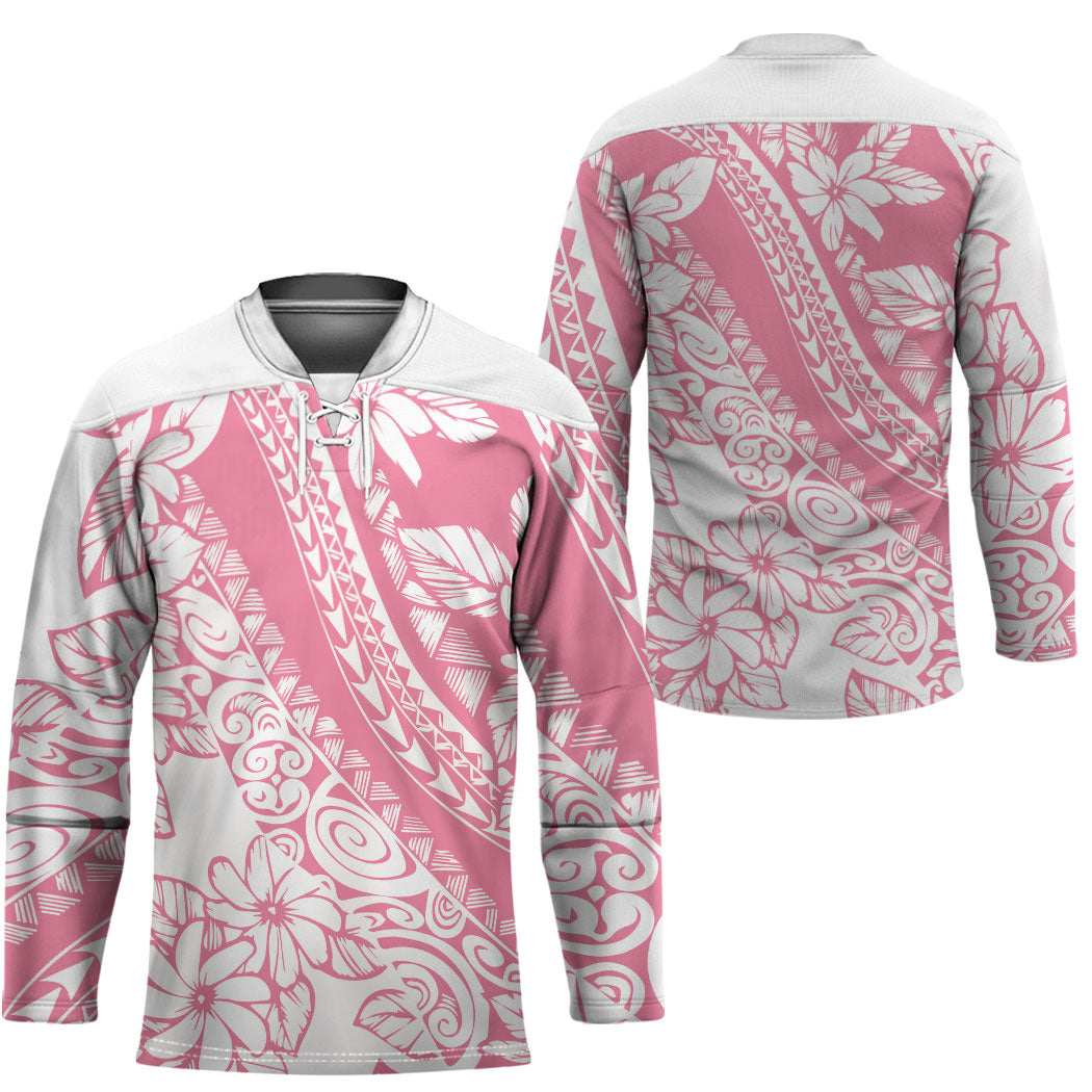 Polynesian Tiare Flower Pink Pastel Vibes Hockey Jersey LT14 - Polynesian Pride