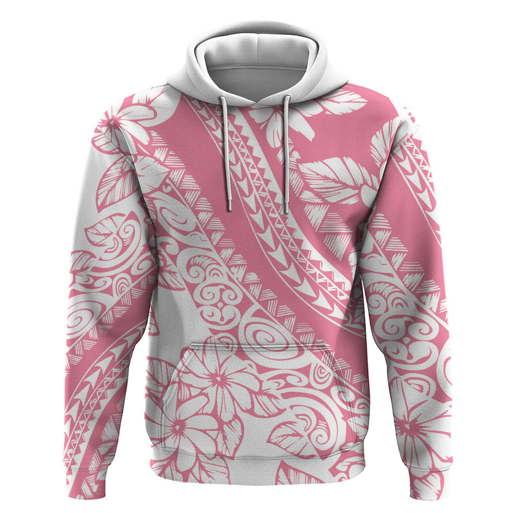 Polynesian Tiare Flower Pink Pastel Vibes Hoodie LT14 Pullover Hoodie Pink - Polynesian Pride
