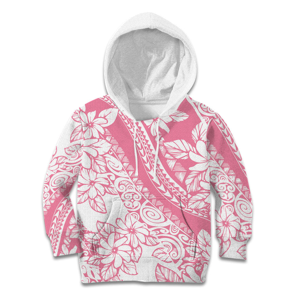 Polynesian Tiare Flower Pink Pastel Vibes Kid Hoodie LT14 Hoodie Pink - Polynesian Pride