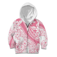 Polynesian Tiare Flower Pink Pastel Vibes Kid Hoodie LT14 Zip Hoodie Pink - Polynesian Pride