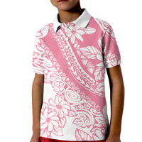 Polynesian Tiare Flower Pink Pastel Vibes Kid Polo Shirt LT14 Kid Pink - Polynesian Pride