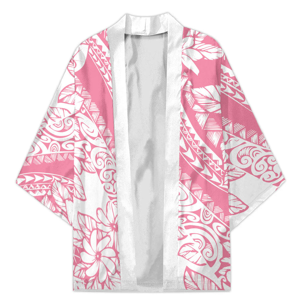 Polynesian Tiare Flower Pink Pastel Vibes Kimono LT14 Unisex Pink - Polynesian Pride