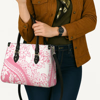 Polynesian Tiare Flower Pink Pastel Vibes Leather Bag LT14 - Polynesian Pride