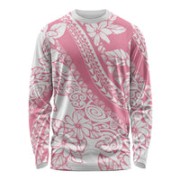 Polynesian Tiare Flower Pink Pastel Vibes Long Sleeve Shirt LT14 Unisex Pink - Polynesian Pride