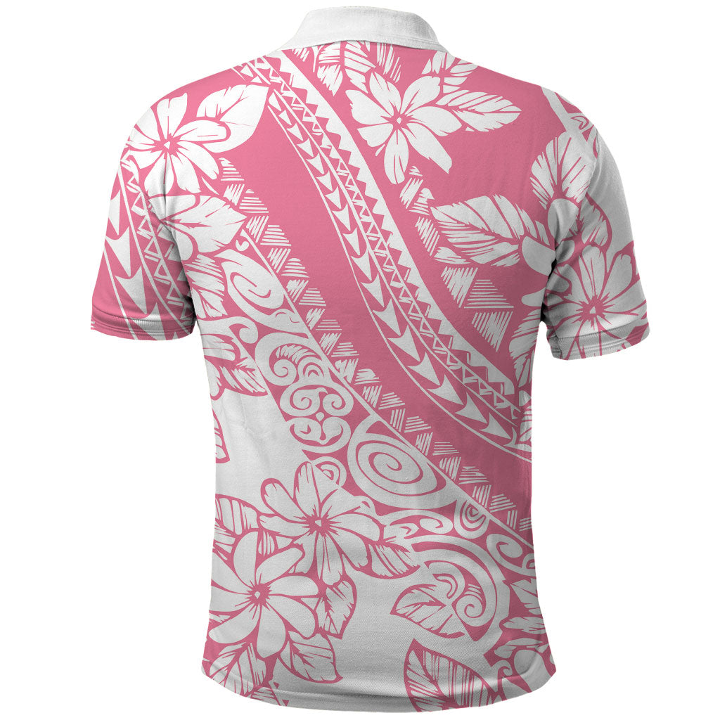 Polynesian Tiare Flower Pink Pastel Vibes Polo Shirt LT14 - Polynesian Pride
