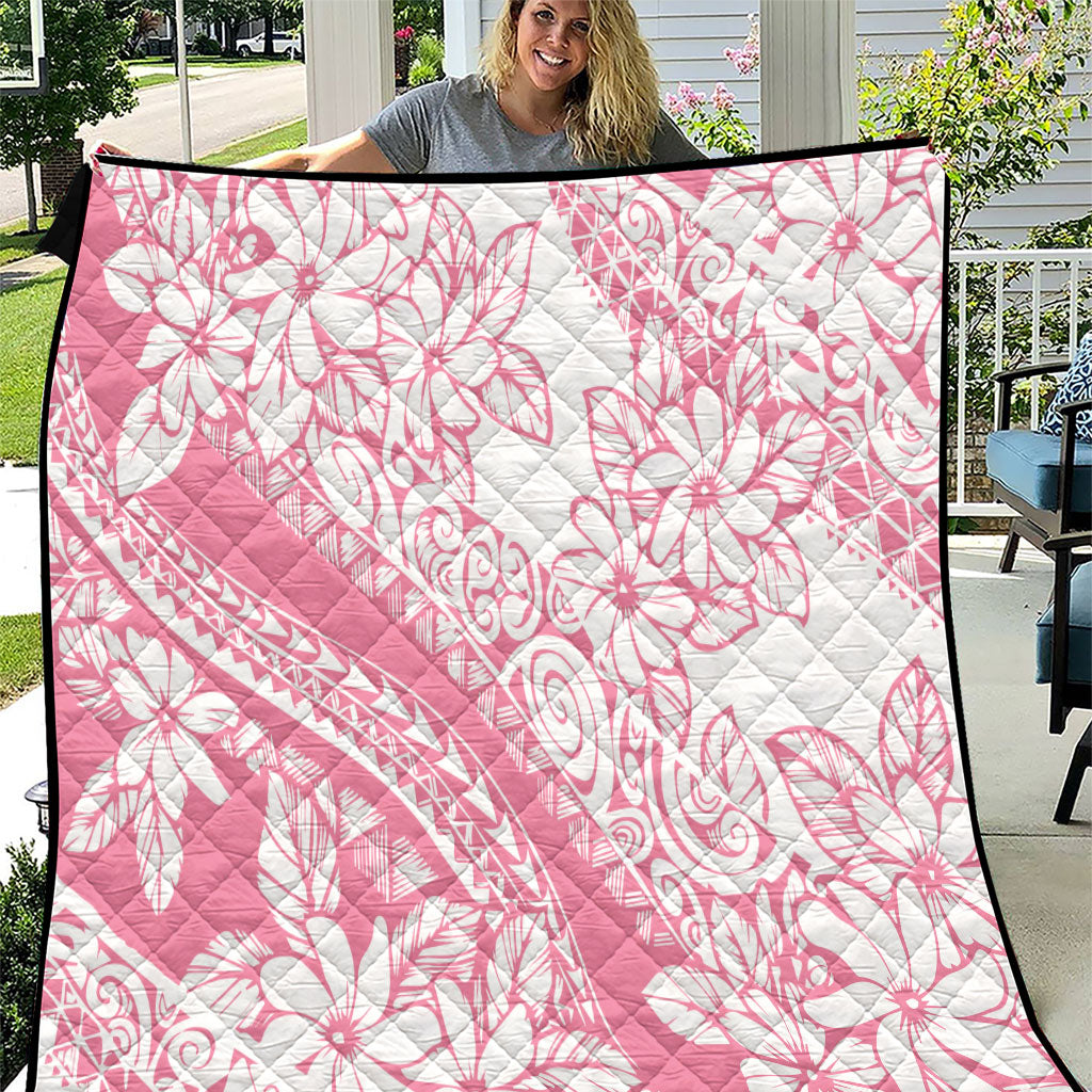 Polynesian Tiare Flower Pink Pastel Vibes Quilt LT14 Pink - Polynesian Pride
