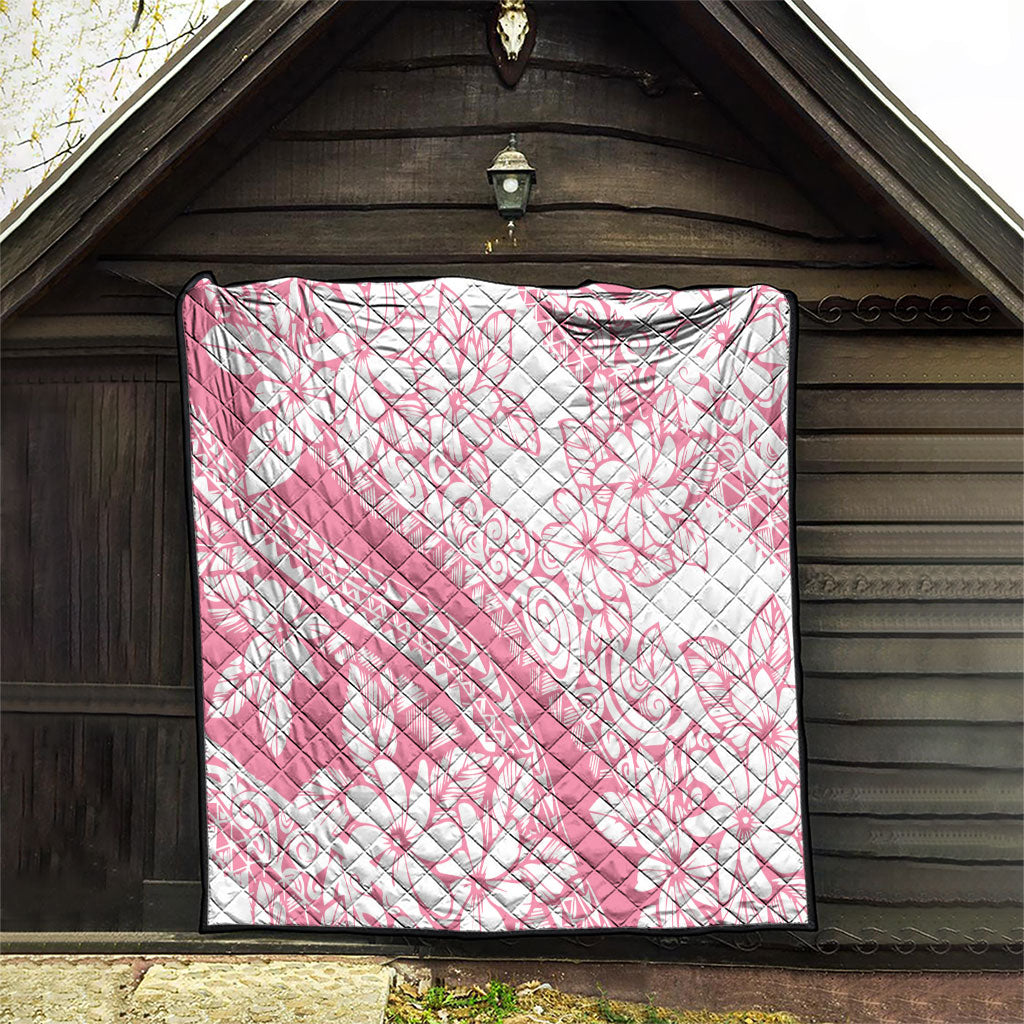 Polynesian Tiare Flower Pink Pastel Vibes Quilt LT14 - Polynesian Pride