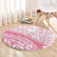 Polynesian Tiare Flower Pink Pastel Vibes Round Carpet LT14 - Polynesian Pride