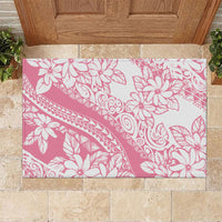 Polynesian Tiare Flower Pink Pastel Vibes Rubber Doormat LT14 Pink - Polynesian Pride