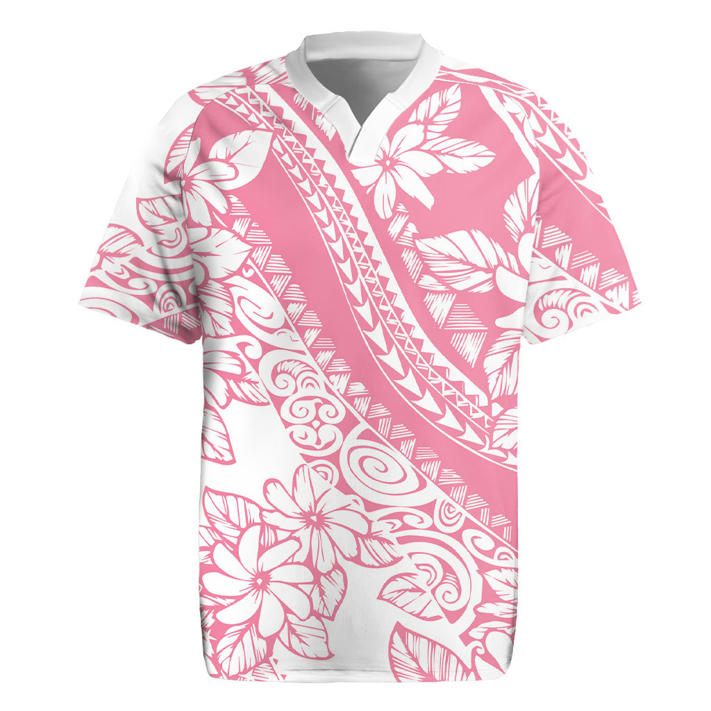 Polynesian Tiare Flower Pink Pastel Vibes Rugby Jersey LT14 Pink - Polynesian Pride