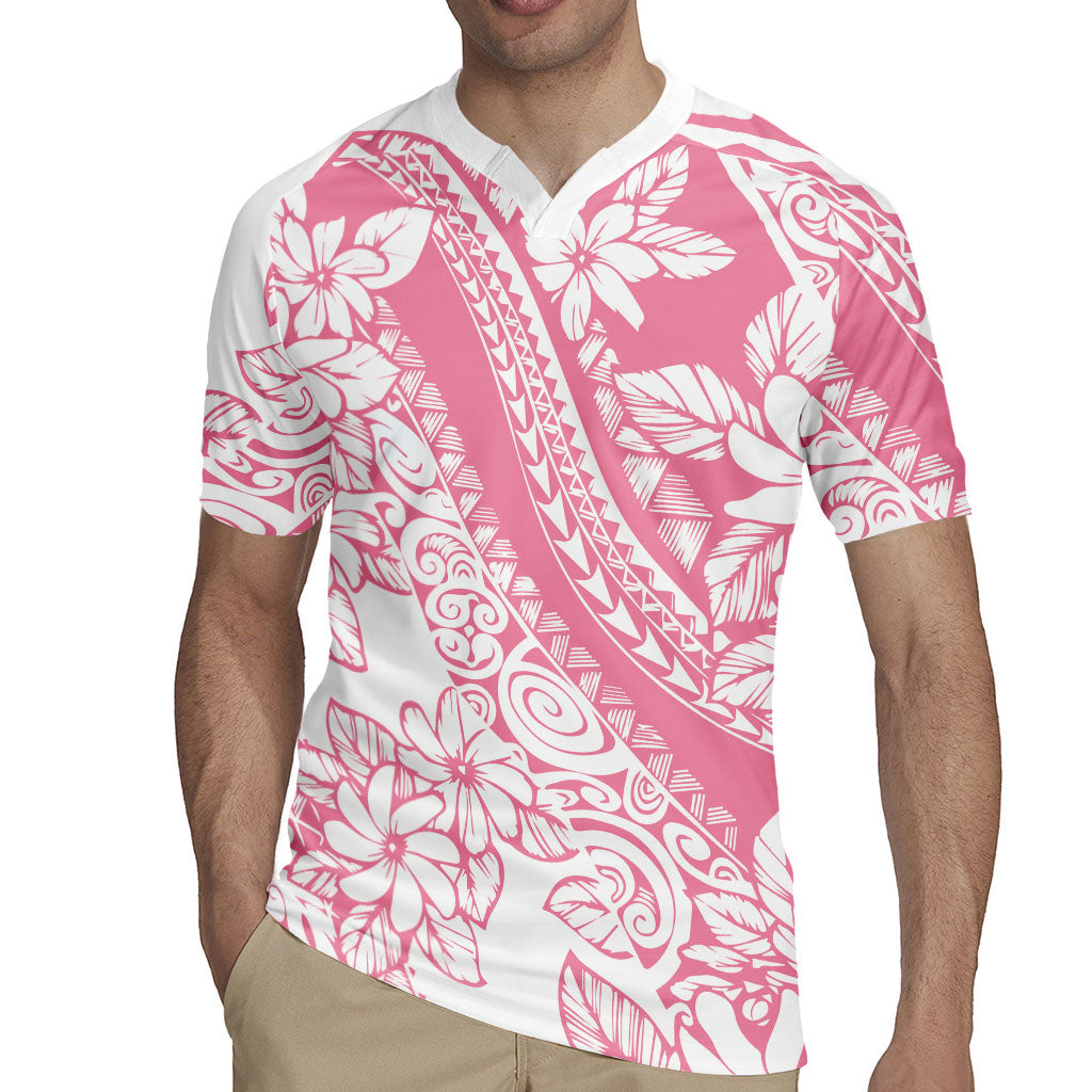 Polynesian Tiare Flower Pink Pastel Vibes Rugby Jersey LT14 - Polynesian Pride