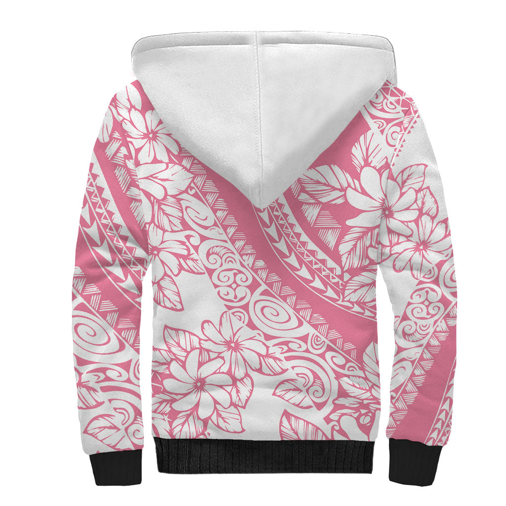 Polynesian Tiare Flower Pink Pastel Vibes Sherpa Hoodie