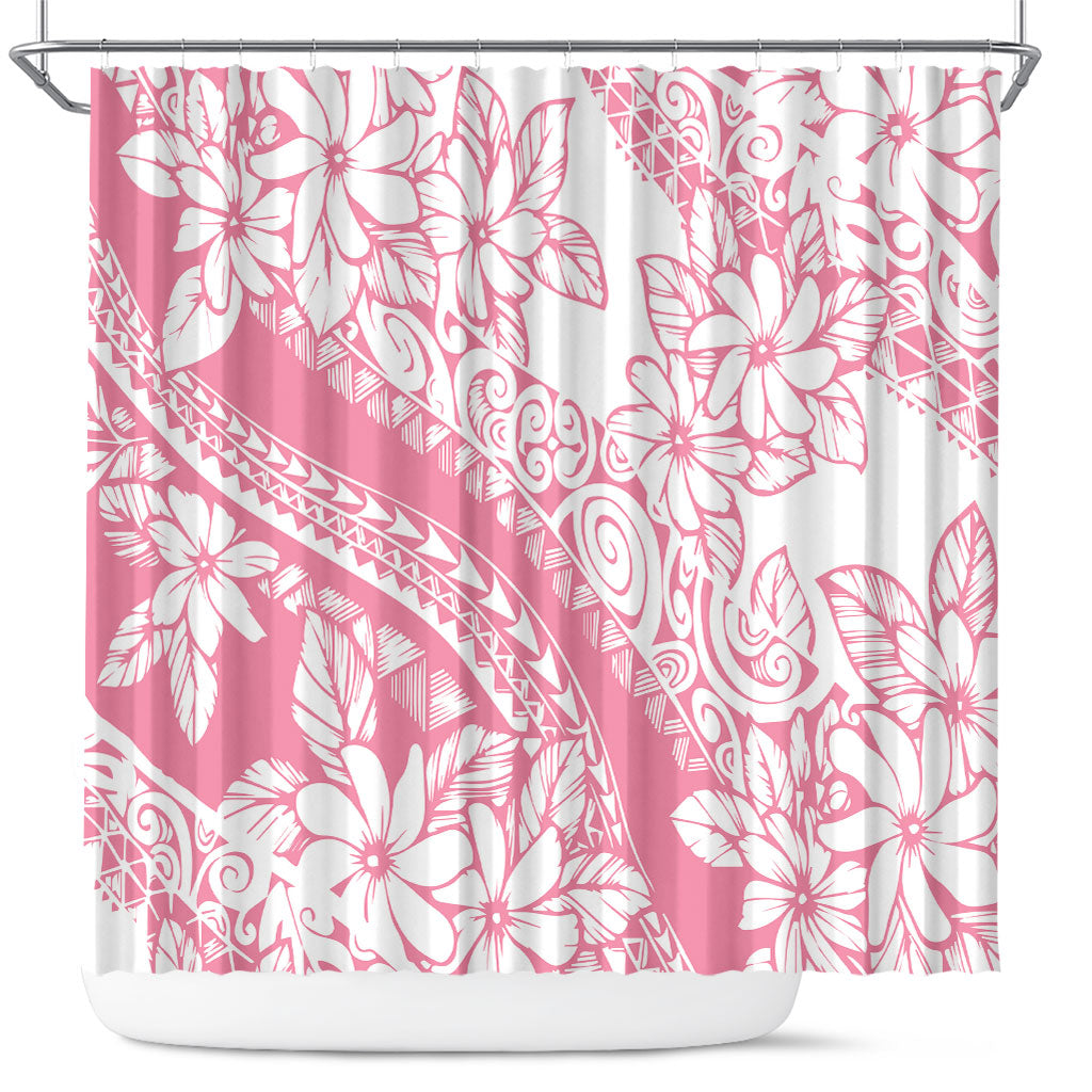 Polynesian Tiare Flower Pink Pastel Vibes Shower Curtain LT14 Pink - Polynesian Pride