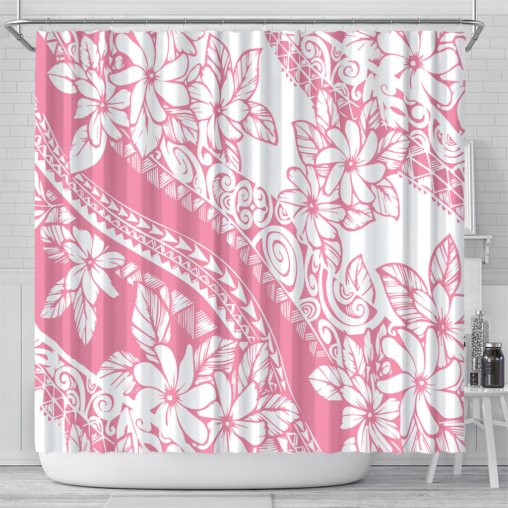 Polynesian Tiare Flower Pink Pastel Vibes Shower Curtain LT14 - Polynesian Pride