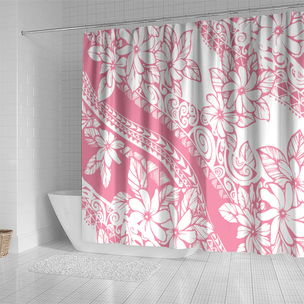 Polynesian Tiare Flower Pink Pastel Vibes Shower Curtain LT14 - Polynesian Pride