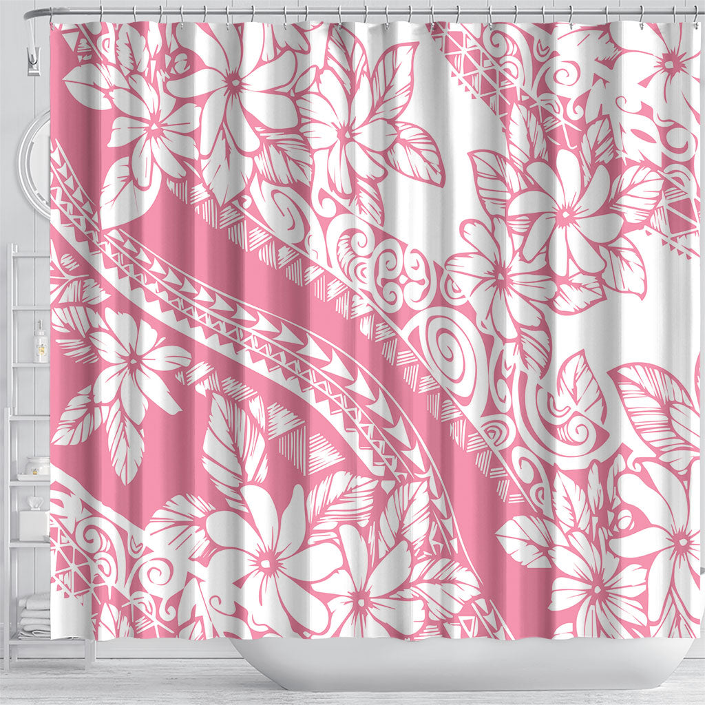 Polynesian Tiare Flower Pink Pastel Vibes Shower Curtain LT14 - Polynesian Pride