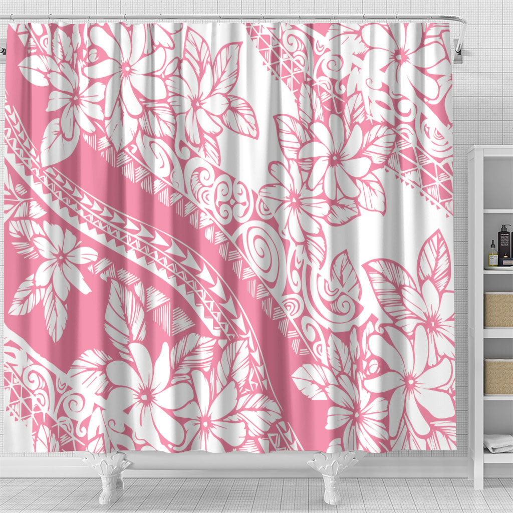 Polynesian Tiare Flower Pink Pastel Vibes Shower Curtain LT14 - Polynesian Pride