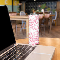 Polynesian Tiare Flower Pink Pastel Vibes Skinny Tumbler LT14 - Polynesian Pride