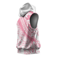 Polynesian Tiare Flower Pink Pastel Vibes Sleeveless Hoodie