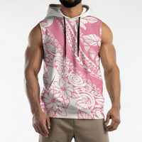 Polynesian Tiare Flower Pink Pastel Vibes Sleeveless Hoodie
