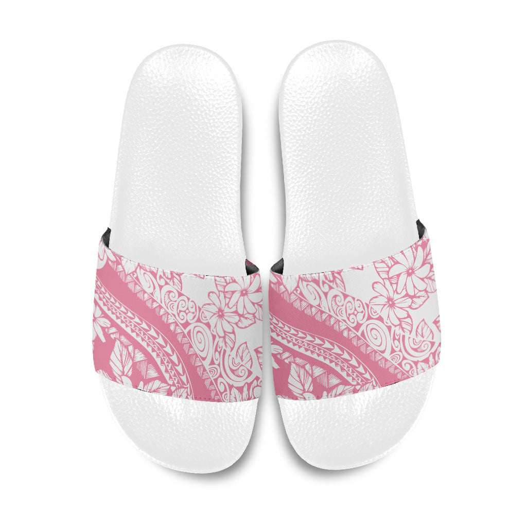 Polynesian Tiare Flower Pink Pastel Vibes Slide Sandals LT14 Pink - Polynesian Pride