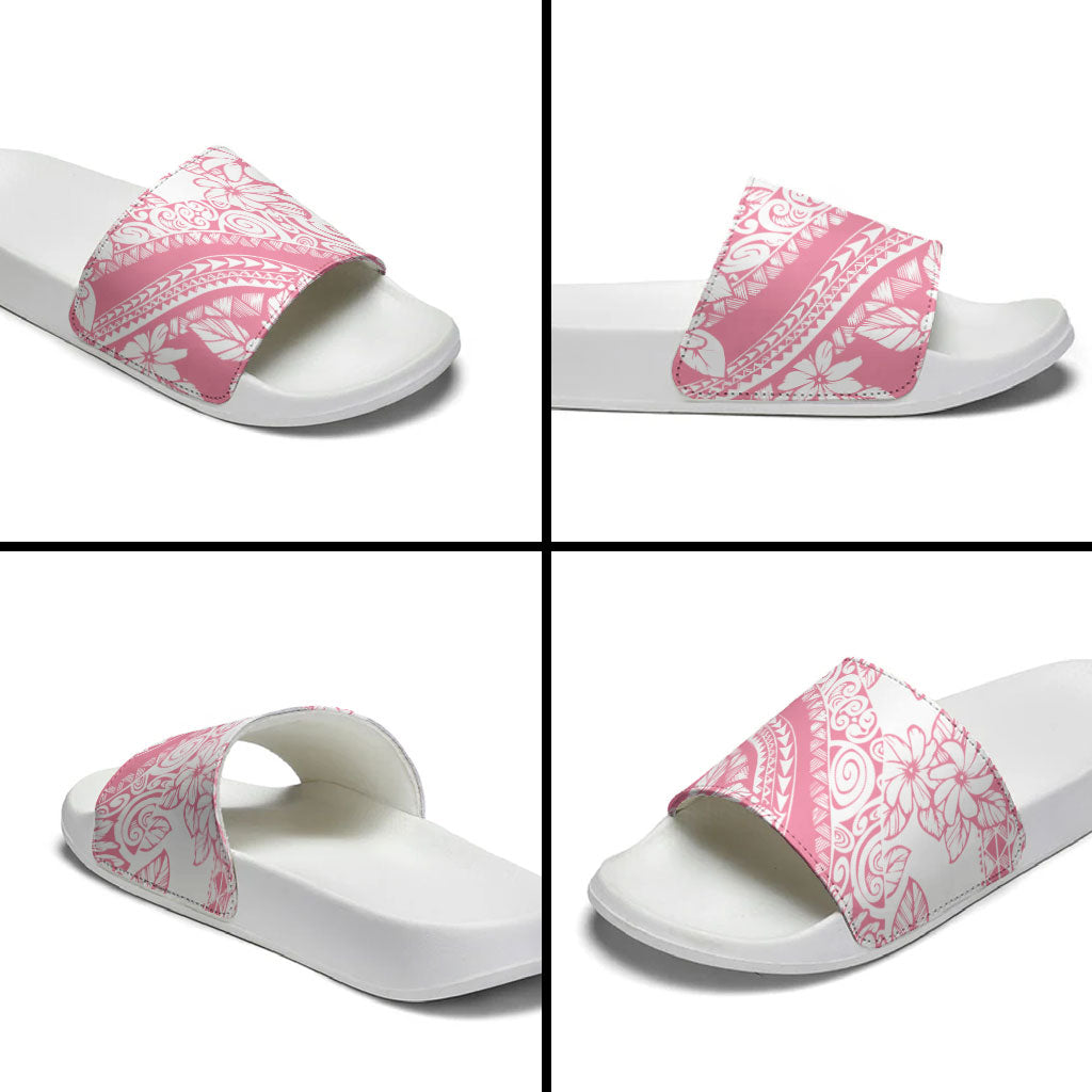 Polynesian Tiare Flower Pink Pastel Vibes Slide Sandals LT14 - Polynesian Pride