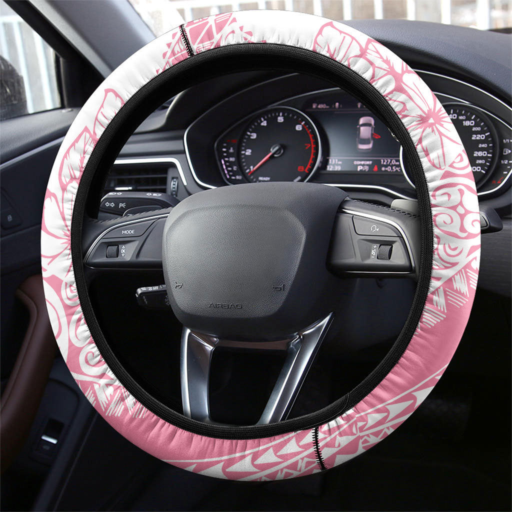 Polynesian Tiare Flower Pink Pastel Vibes Steering Wheel Cover LT14 - Polynesian Pride