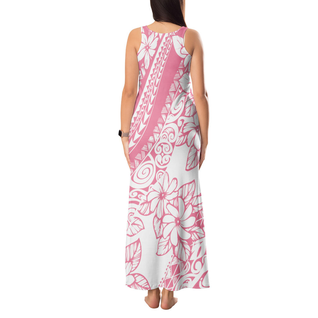 Polynesian Tiare Flower Pink Pastel Vibes Tank Maxi Dress LT14 - Polynesian Pride