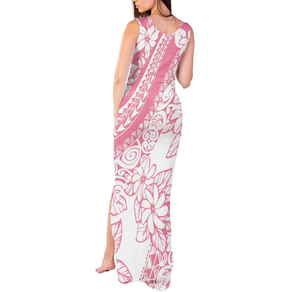 Polynesian Tiare Flower Pink Pastel Vibes Tank Maxi Dress LT14 - Polynesian Pride