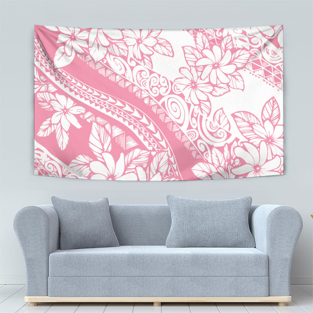 Polynesian Tiare Flower Pink Pastel Vibes Tapestry LT14 - Polynesian Pride