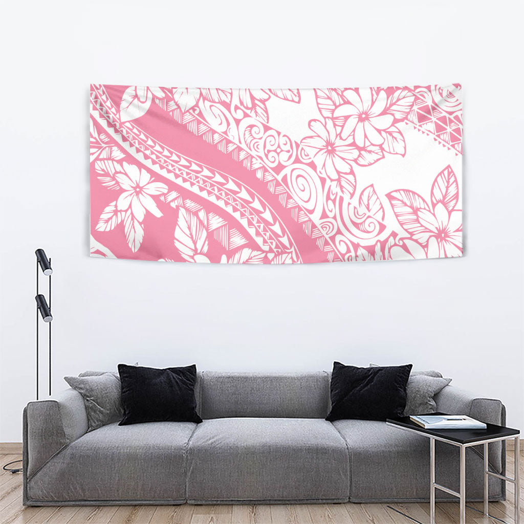 Polynesian Tiare Flower Pink Pastel Vibes Tapestry LT14 - Polynesian Pride