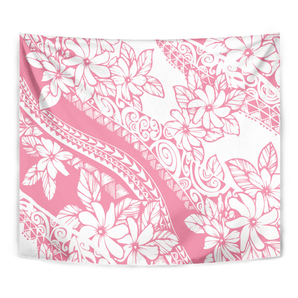 Polynesian Tiare Flower Pink Pastel Vibes Tapestry LT14 - Polynesian Pride