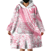 Polynesian Tiare Flower Pink Pastel Vibes Wearable Blanket Hoodie