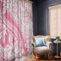 Polynesian Tiare Flower Pink Pastel Vibes Window Curtain LT14 - Polynesian Pride