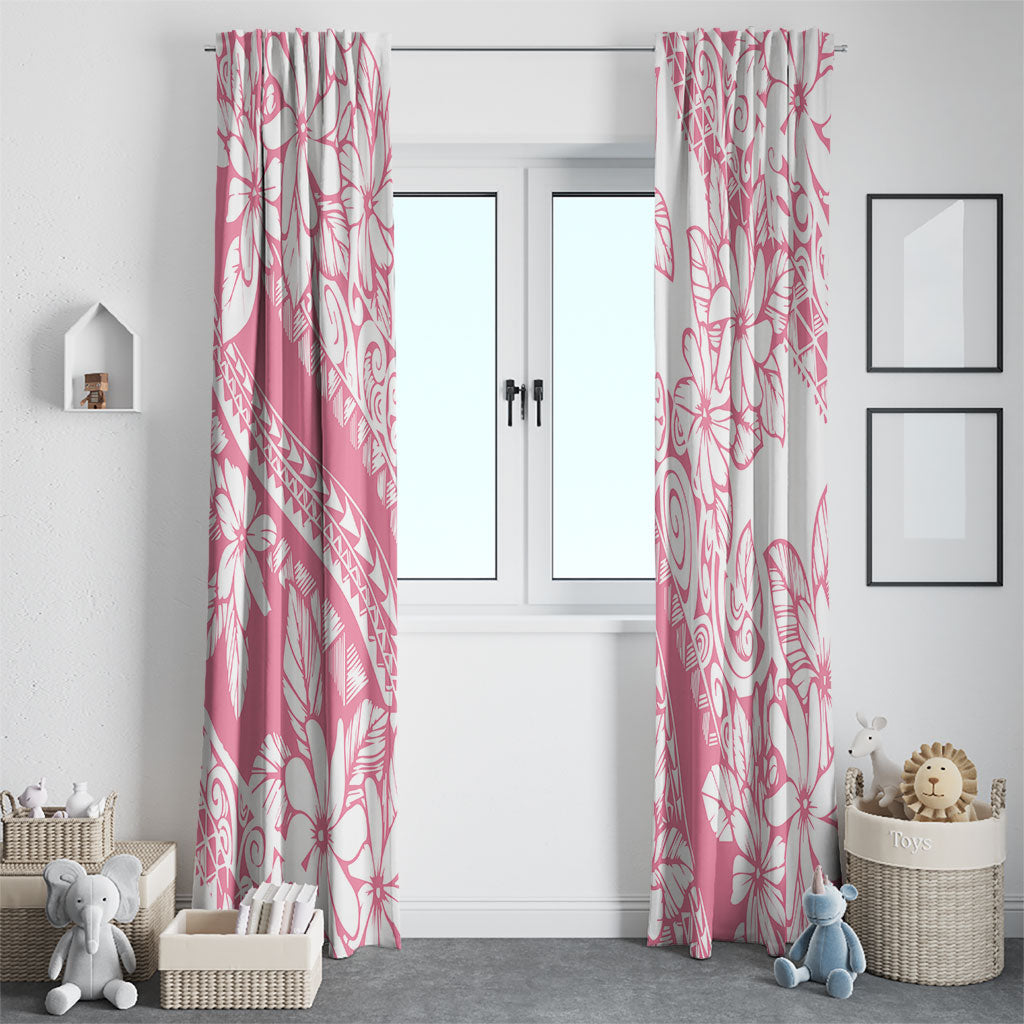 Polynesian Tiare Flower Pink Pastel Vibes Window Curtain LT14 - Polynesian Pride