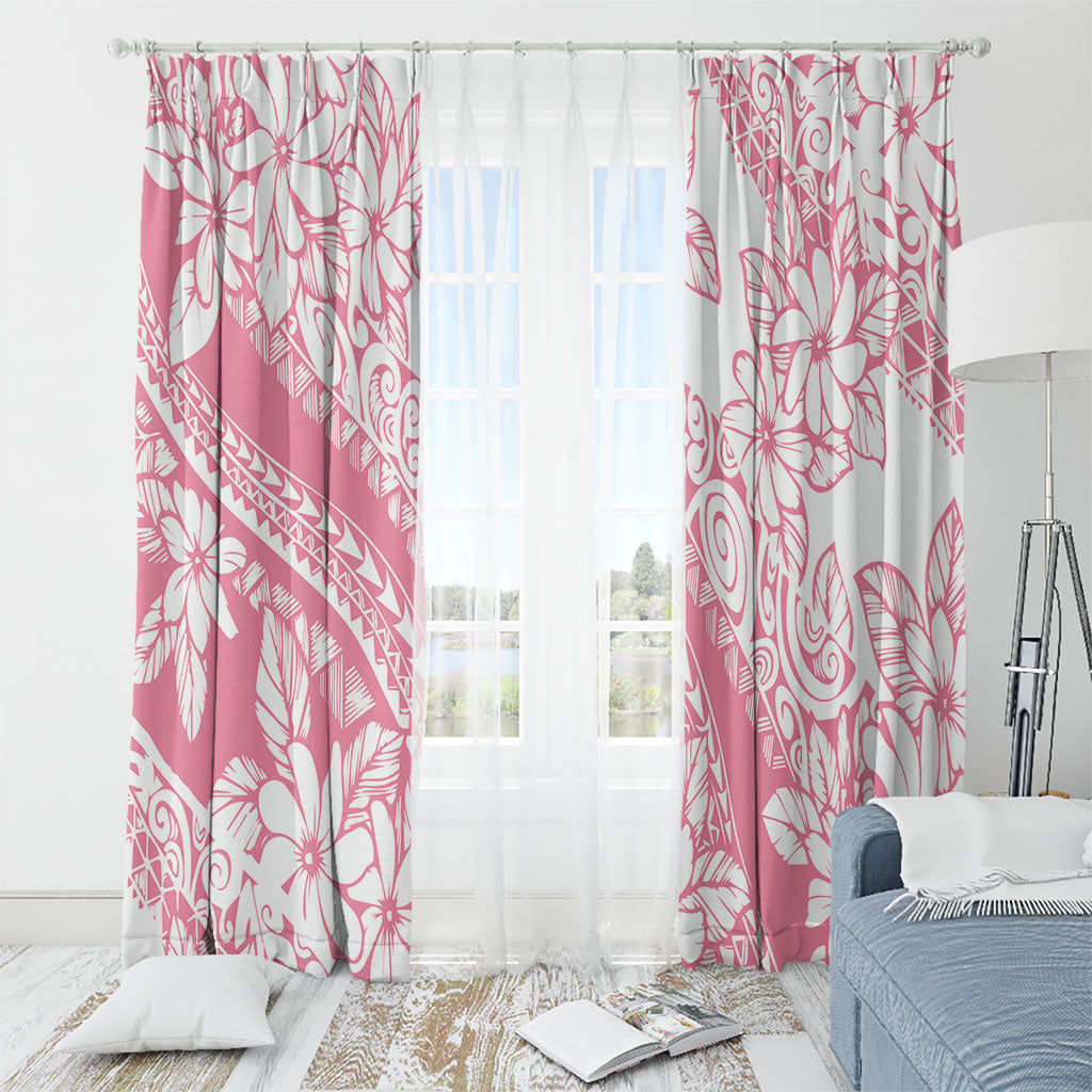 Polynesian Tiare Flower Pink Pastel Vibes Window Curtain LT14 - Polynesian Pride