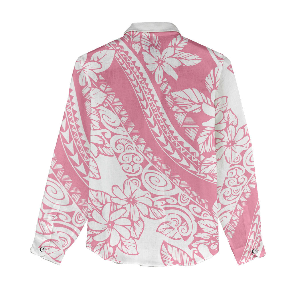 Polynesian Tiare Flower Pink Pastel Vibes Women Casual Shirt LT14 - Polynesian Pride