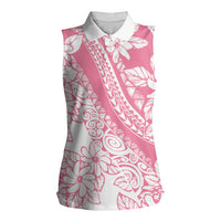 Polynesian Tiare Flower Pink Pastel Vibes Women Sleeveless Polo Shirt LT14 Female Pink - Polynesian Pride