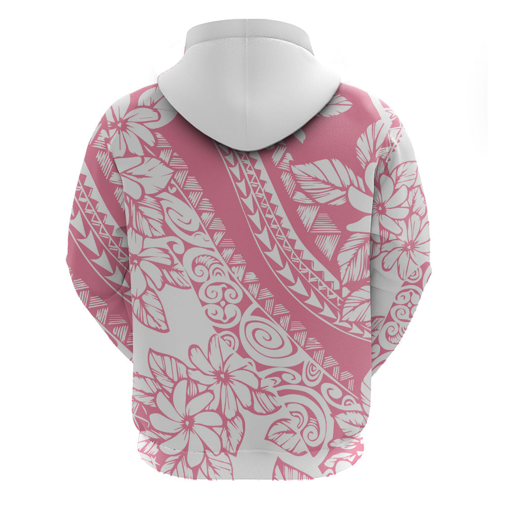 Polynesian Tiare Flower Pink Pastel Vibes Zip Hoodie LT14 - Polynesian Pride