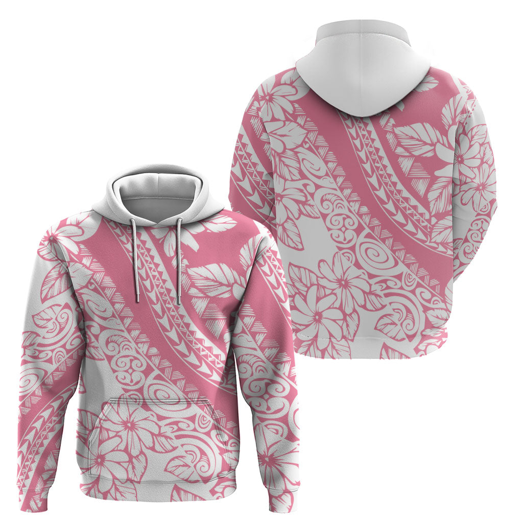 Polynesian Tiare Flower Pink Pastel Vibes Zip Hoodie LT14 - Polynesian Pride