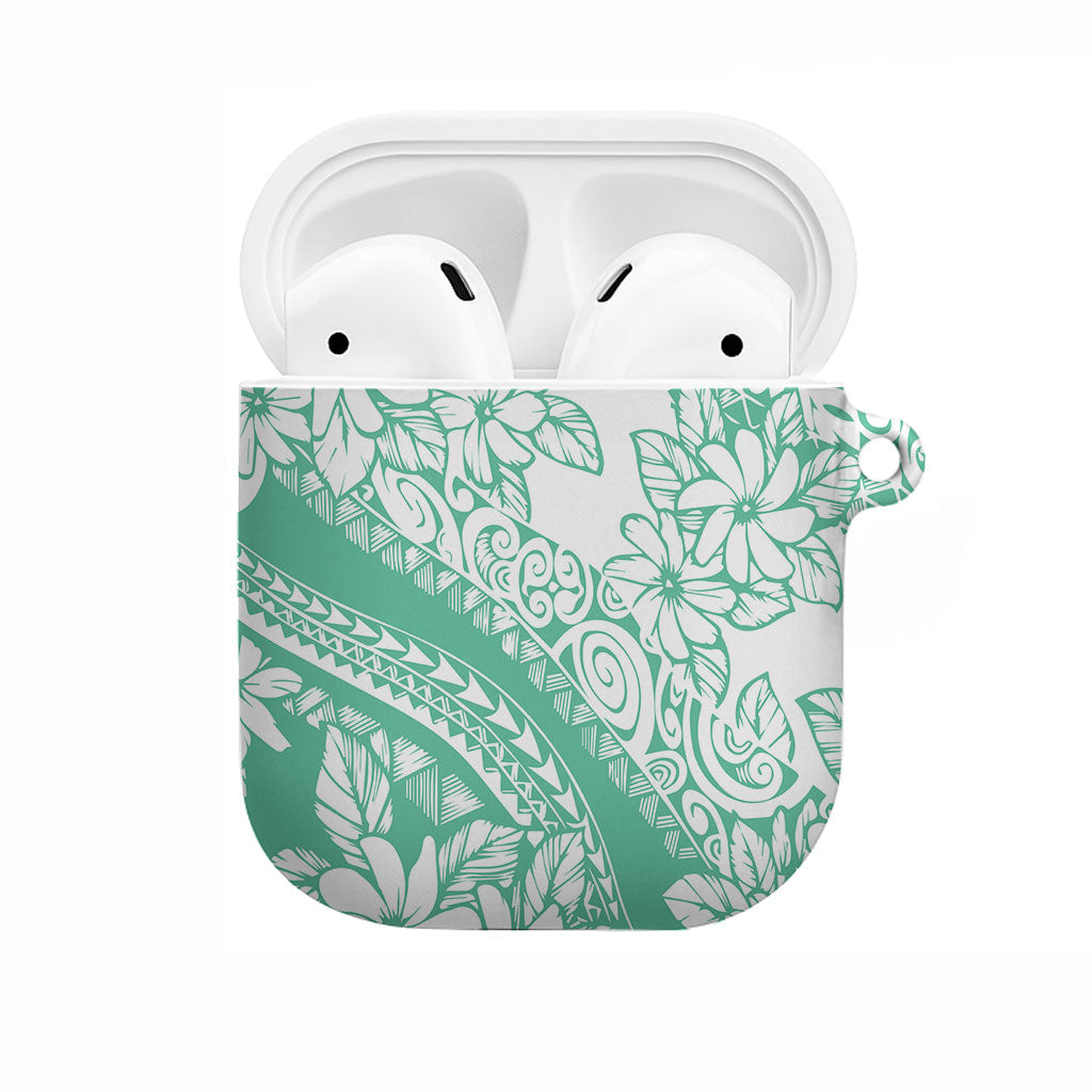 Polynesian Tiare Flower Cyan Pastel Vibes AirPods Case