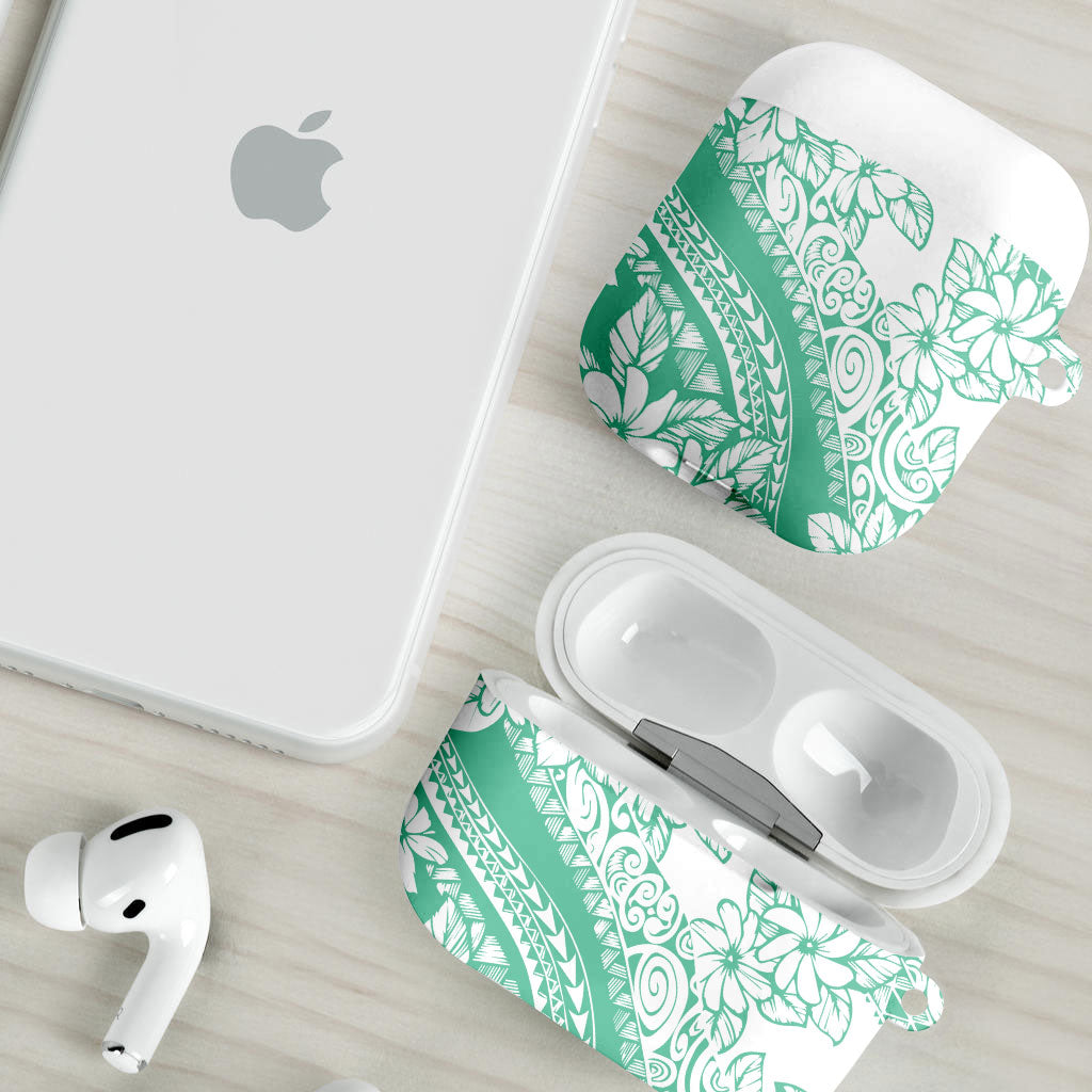 Polynesian Tiare Flower Cyan Pastel Vibes AirPods Case