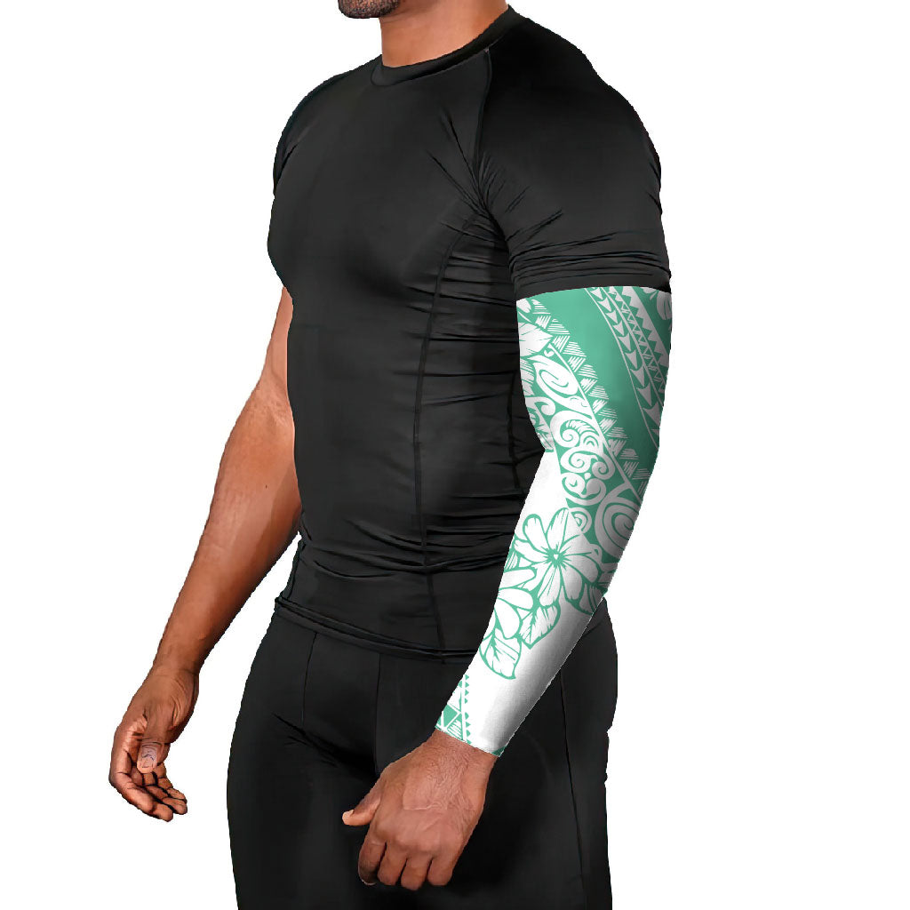 Polynesian Tiare Flower Cyan Pastel Vibes Arm Sleeves LT14 - Polynesian Pride