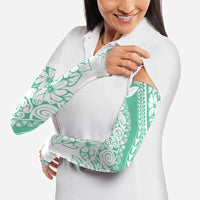 Polynesian Tiare Flower Cyan Pastel Vibes Arm Sleeves LT14 - Polynesian Pride