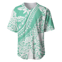 Polynesian Tiare Flower Cyan Pastel Vibes Baseball Jersey LT14 Cyan - Polynesian Pride