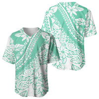 Polynesian Tiare Flower Cyan Pastel Vibes Baseball Jersey LT14 - Polynesian Pride
