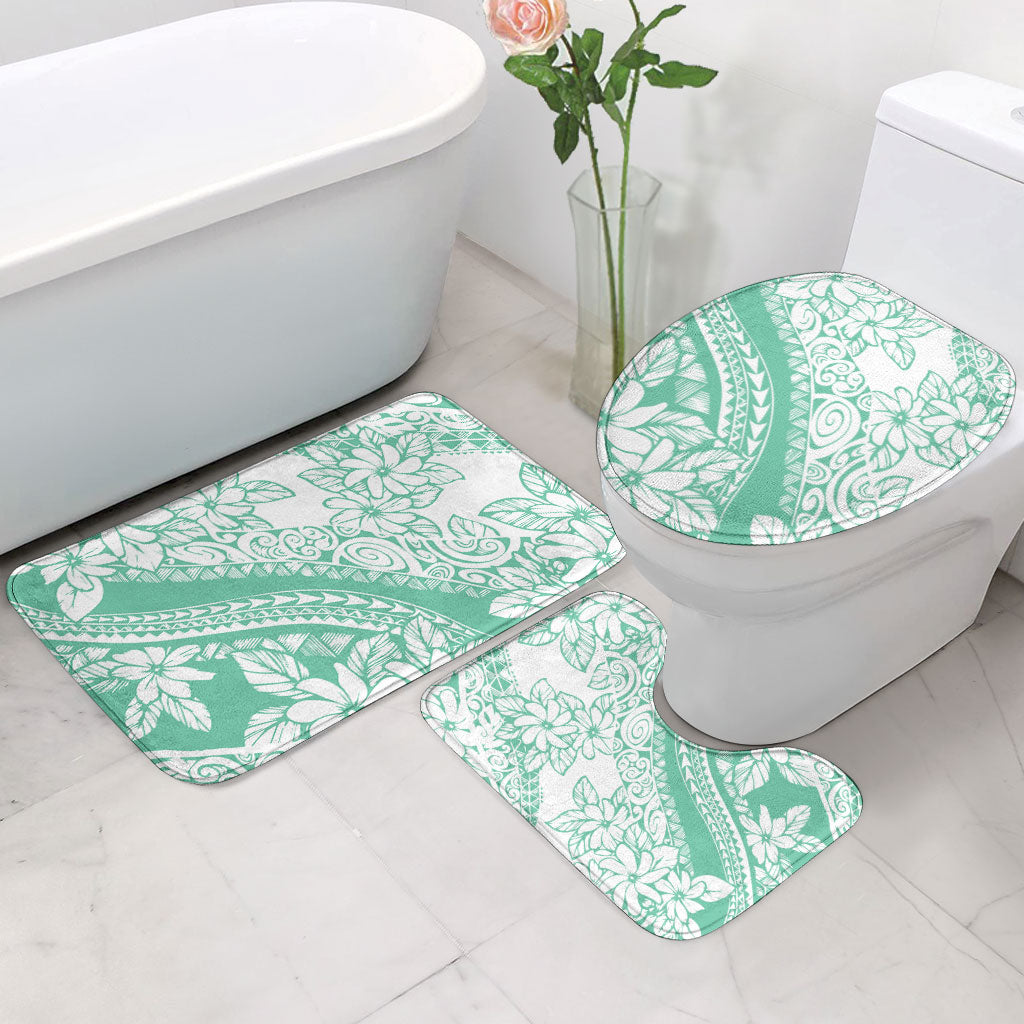 Polynesian Tiare Flower Cyan Pastel Vibes Bathroom Set LT14 - Polynesian Pride