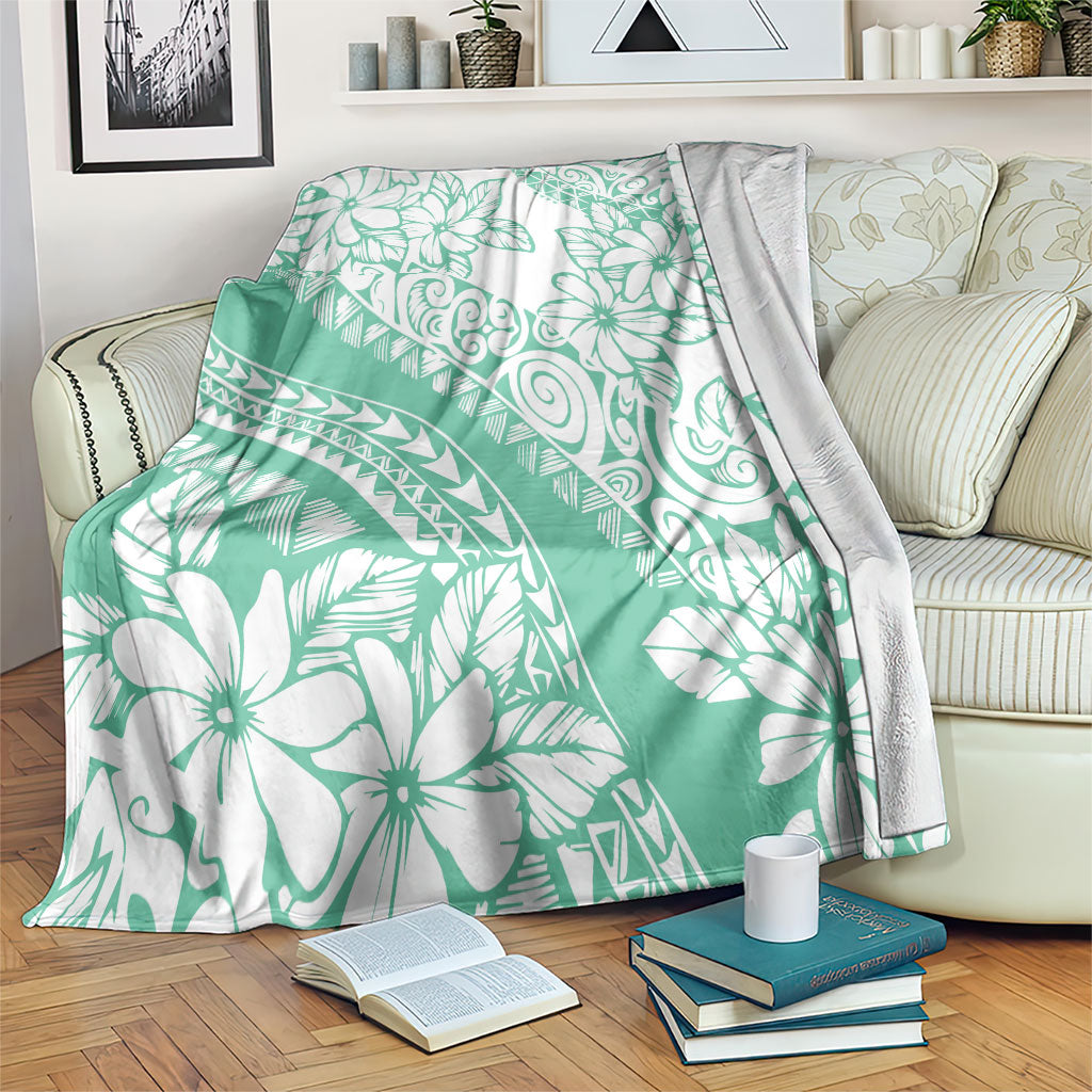 Polynesian Tiare Flower Cyan Pastel Vibes Blanket LT14 Cyan - Polynesian Pride