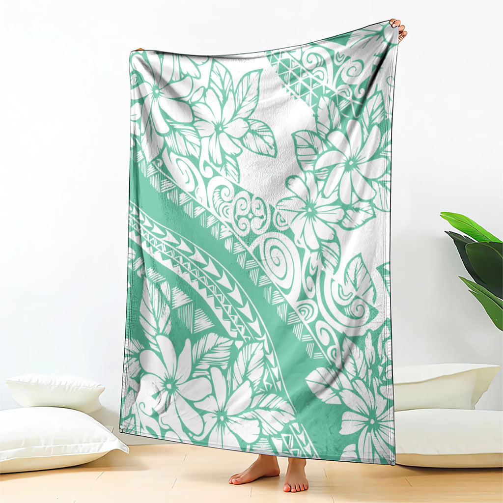 Polynesian Tiare Flower Cyan Pastel Vibes Blanket LT14 - Polynesian Pride